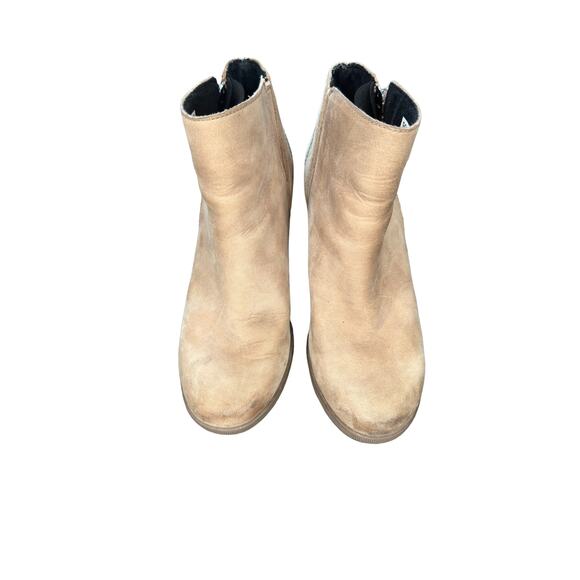 Sorel Beige Suede Leather Joan of Arctic II Side Zip Wedge Chelsea Boots Size 6 - Picture 7 of 9
